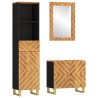 Ensemble d'armoires de bain 3 pcs marron noir bois de manguier 