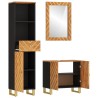 Ensemble d'armoires de bain 3 pcs marron noir bois de manguier 