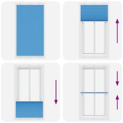 Store plissé bleu 110x200 cm largeur du tissu 109,4cm polyester 