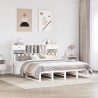 Lit bibliothèque sans matelas blanc 200x200 cm bois pin massif 