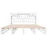 Lit bibliothèque sans matelas blanc 200x200 cm bois pin massif 
