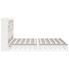 Lit bibliothèque sans matelas blanc 200x200 cm bois pin massif 