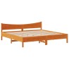 Cadre de lit avec tiroirs cire marron 200x200cm bois pin massif 