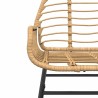 Ensemble à manger jardin 5pcs marron poly rotin verre 