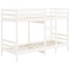 Lit superposé sans matelas blanc 90x190 cm bois de pin massif 