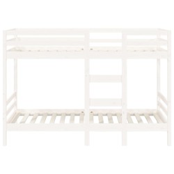 Lit superposé sans matelas blanc 90x190 cm bois de pin massif 