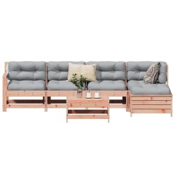 Salon de jardin 6 pcs bois massif sapin de douglas 