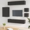 Ensemble de meubles TV 8 pcs Noir Bois d'ingénierie 