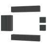 Ensemble de meubles TV 8 pcs Noir Bois d'ingénierie 