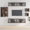 Ensemble de meubles TV 8 pcs Noir Bois d'ingénierie 