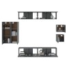 Ensemble de meubles TV 8 pcs Noir Bois d'ingénierie 