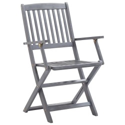Chaises pliables d'extérieur lot de 8 et coussins Bois d'acacia 