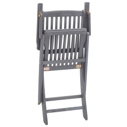 Chaises pliables d'extérieur lot de 8 et coussins Bois d'acacia 