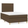 Sommier à lattes de lit et matelas marron foncé 120x190cm tissu 