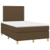 Sommier à lattes de lit et matelas marron foncé 120x190cm tissu 