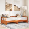 Lit de jour et lit gigogne et matelas 90x190 cm bois pin massif 