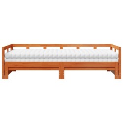 Lit de jour et lit gigogne et matelas 90x190 cm bois pin massif 