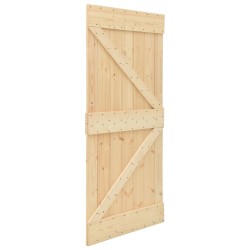 Porte coulissante avec kit de quincaillerie 90x210cm Pin massif 