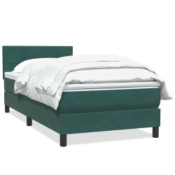 Sommier à lattes de lit et matelas vert foncé 90x210 cm velours 