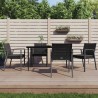 Chaises de jardin et coussins lot de 4 noir 56,5x57x83 cm rotin 