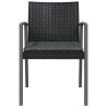 Chaises de jardin et coussins lot de 4 noir 56,5x57x83 cm rotin 