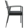 Chaises de jardin et coussins lot de 4 noir 56,5x57x83 cm rotin 