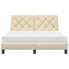 Lit avec matelas crème 120x200 cm tissu 