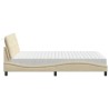 Lit avec matelas crème 120x200 cm tissu 