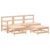 Salon de jardin 5 pcs avec coussins bois massif 