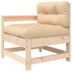 Salon de jardin 5 pcs avec coussins bois massif 