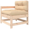 Salon de jardin 5 pcs avec coussins bois massif 