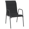 Ensemble à manger de jardin 5 pcs noir textilène et acier 