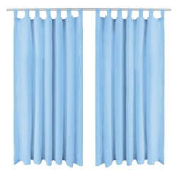 Rideau occultant avec boucles 2 pcs 140 x 225 cm Turquoise 