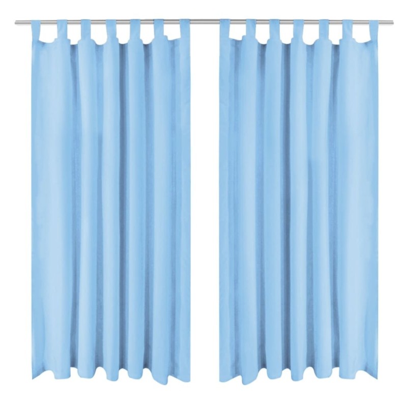 Rideau occultant avec boucles 2 pcs 140 x 225 cm Turquoise Rideau occultant avec boucles 2 pcs 140 x 225 cm Turquoise