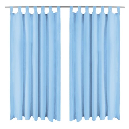 Rideau occultant avec boucles 2 pcs 140 x 225 cm Turquoise 