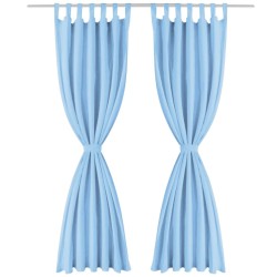 Rideau occultant avec boucles 2 pcs 140 x 225 cm Turquoise 