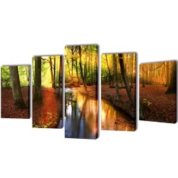 Set de toiles murales imprimées Forêt 100 x 50 cm 