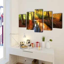 Set de toiles murales imprimées Forêt 100 x 50 cm 