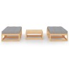 Salon de jardin 5 pcs avec coussins Bois de pin massif 