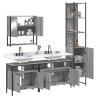 Ensemble de meubles de salle de bain 4 pcs Sonoma gris 