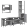 Ensemble de meubles de salle de bain 4 pcs Sonoma gris 