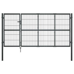 Portillon avec poteaux Acier 350 x 120 cm Anthracite 