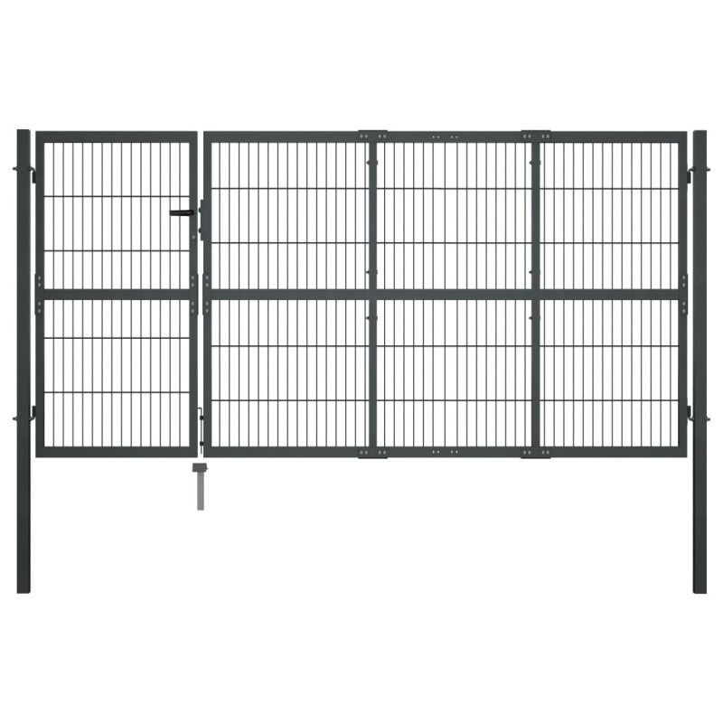 Portillon avec poteaux Acier 350 x 120 cm Anthracite Portillon avec poteaux Acier 350 x 120 cm Anthracite