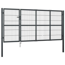 Portillon avec poteaux Acier 350 x 120 cm Anthracite 