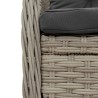 Ensemble à manger de jardin 3pcs coussins gris clair poly rotin 