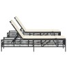 Chaises longues avec coussins lot de 2 noir résine tressée 