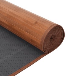 Tapis rectangulaire marron 60x200 cm bambou 