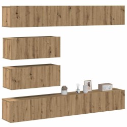Ensemble de meuble TV mural 6 pcs chêne artisanal 