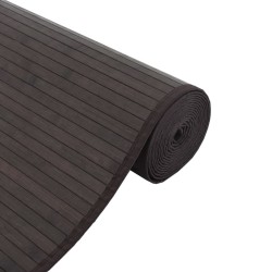 Tapis rectangulaire marron foncé 70x300 cm bambou 