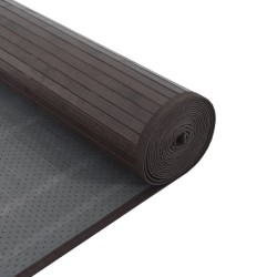 Tapis rectangulaire marron foncé 70x300 cm bambou 